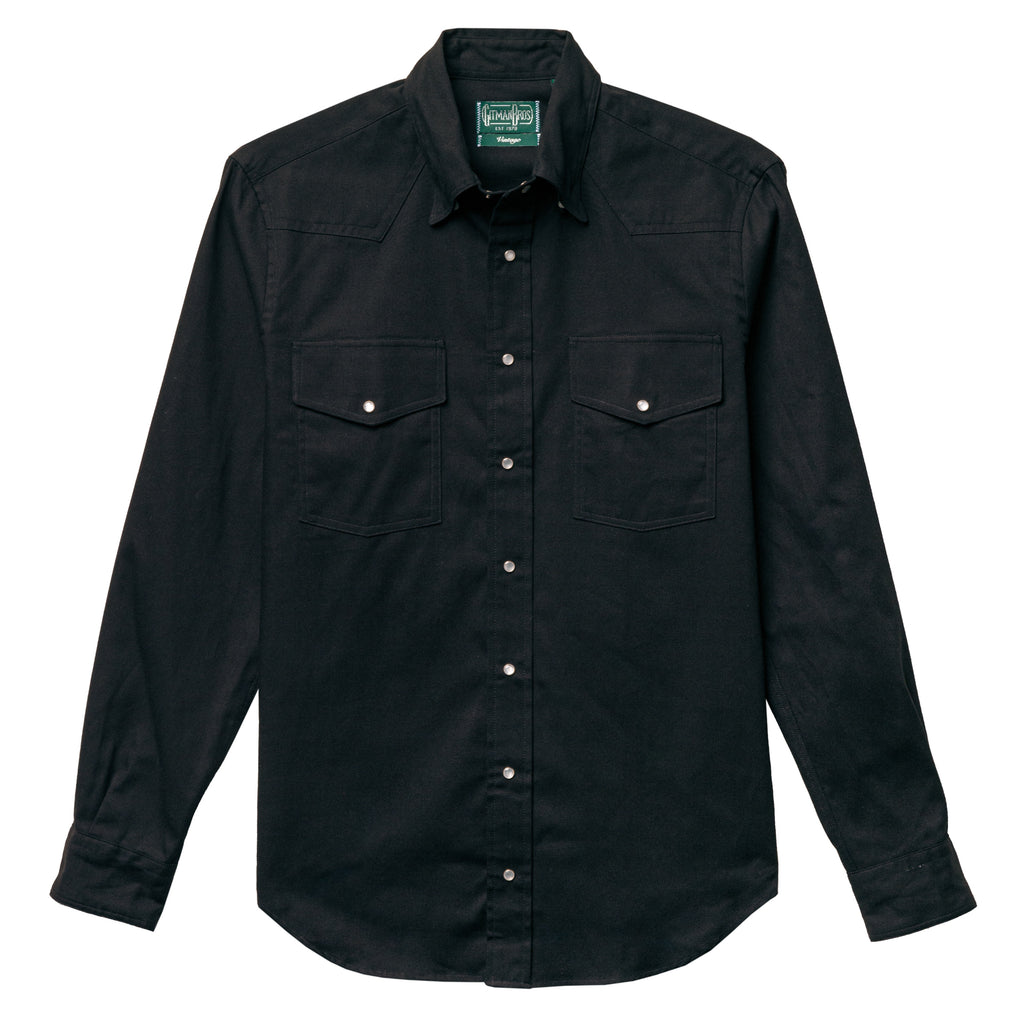 Gitman Vintage Black Overdye Oxford Western Shirt XXL Gitman Vintage Black Overdye Oxford Western Shirt XXL