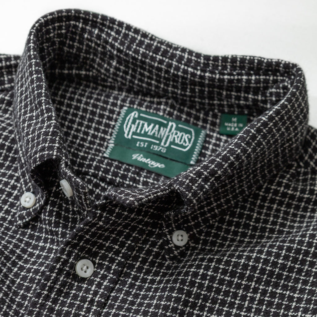 Gitman Vintage Black Japanese Checked Twill