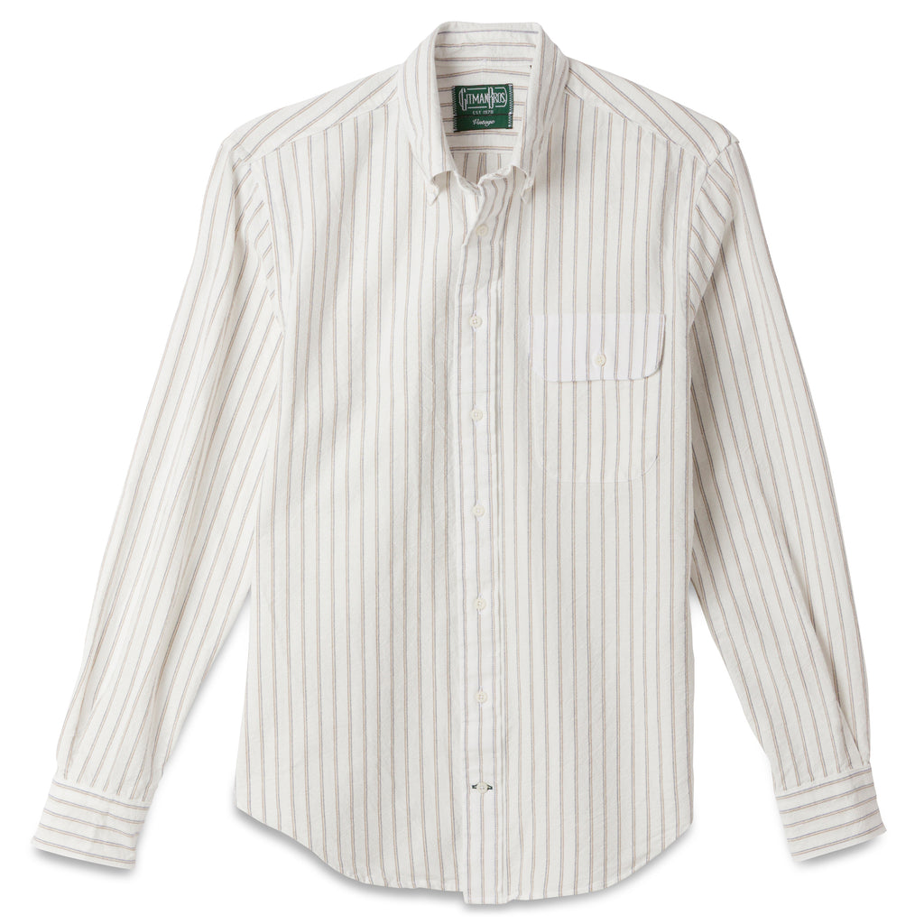 Gitman Vintage White Striped Japanese Oxford
