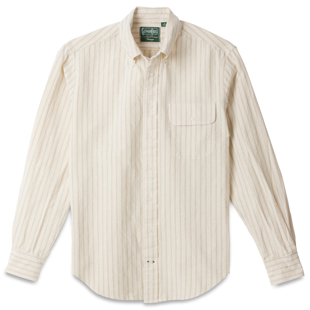 Gitman Vintage Tan Striped Japanese Oxford