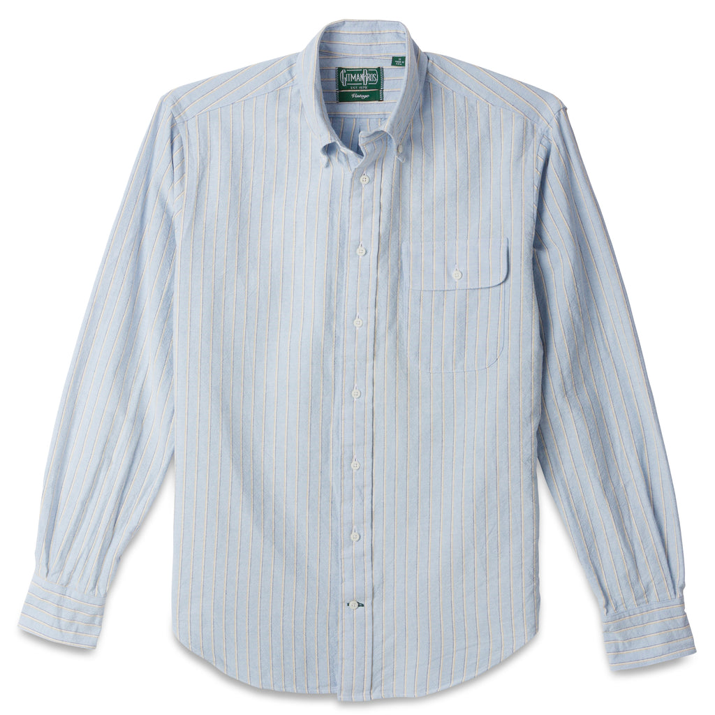 Gitman Vintage Blue Striped Japanese Oxford