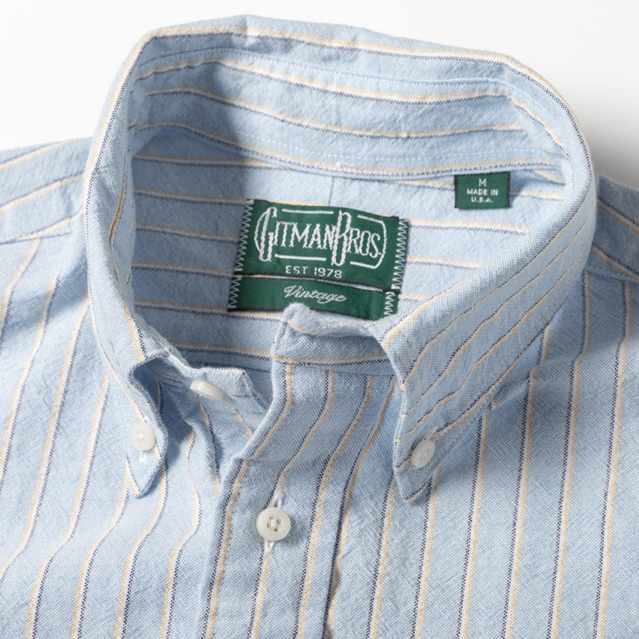 Gitman Vintage Blue Striped Japanese Oxford
