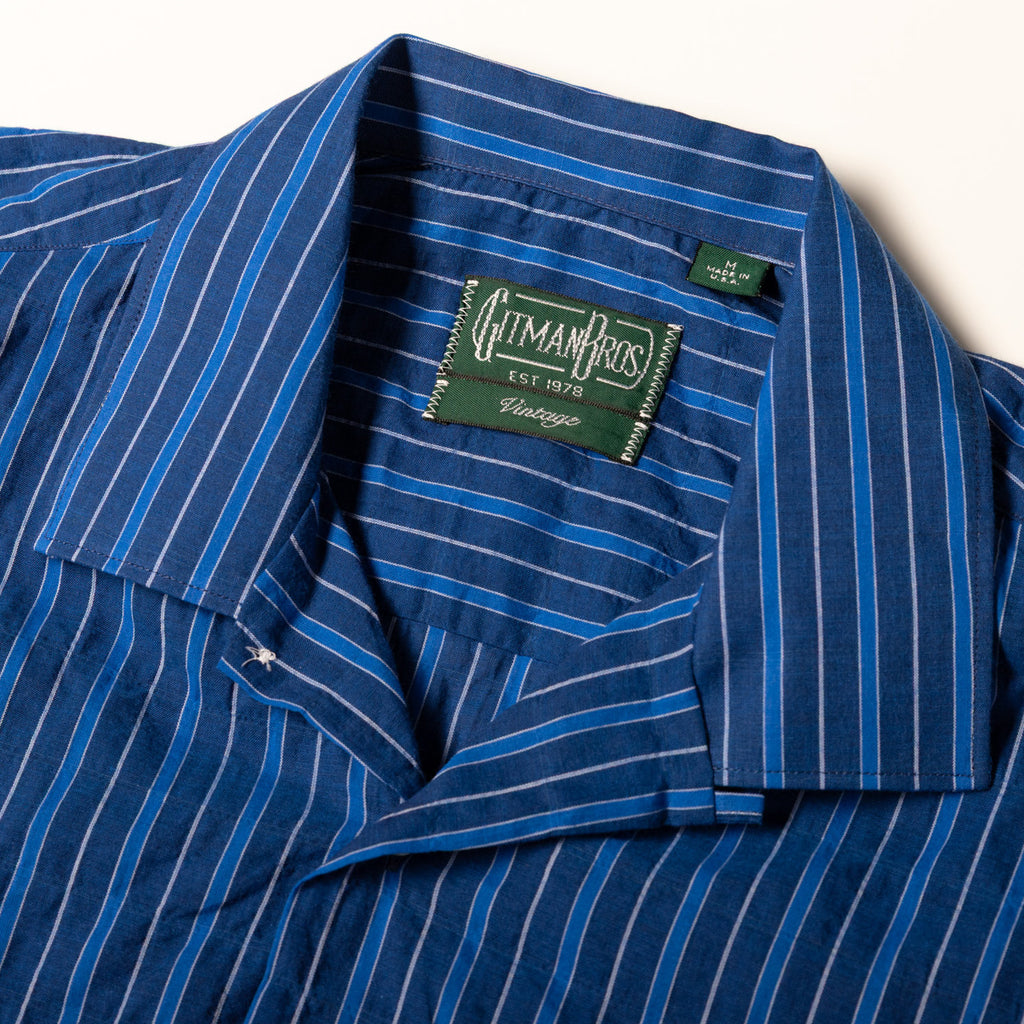 Gitman Vintage Indigo Awning Stripe Camp Shirt