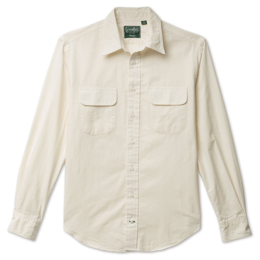 Gitman Vintage Ecru Nepped Silk