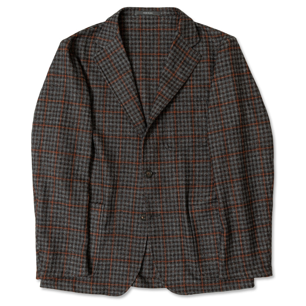 Gitman Vintage Grey Checked Tweed Simple Jacket