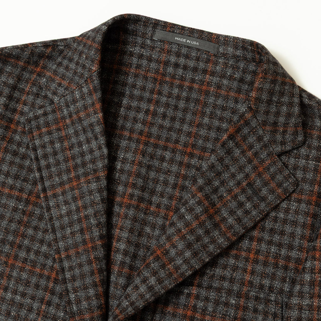Gitman Vintage Grey Checked Tweed Simple Jacket