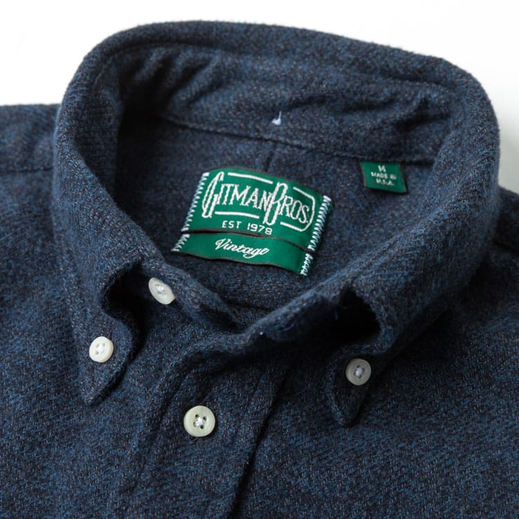 Gitman Vintage Navy Cotton Tweed Shirt