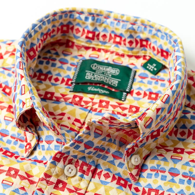 Gitman Vintage Alexander Girard Alexander Girard Crimson and Ochre Woven  Brocade Woven Brocade Shirt