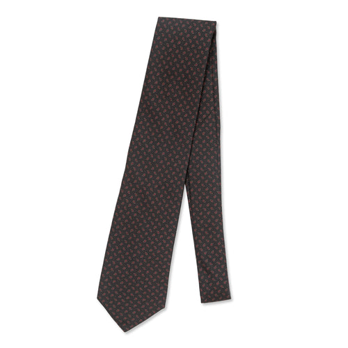 Dark Brown Micro Paisley Silk Tie