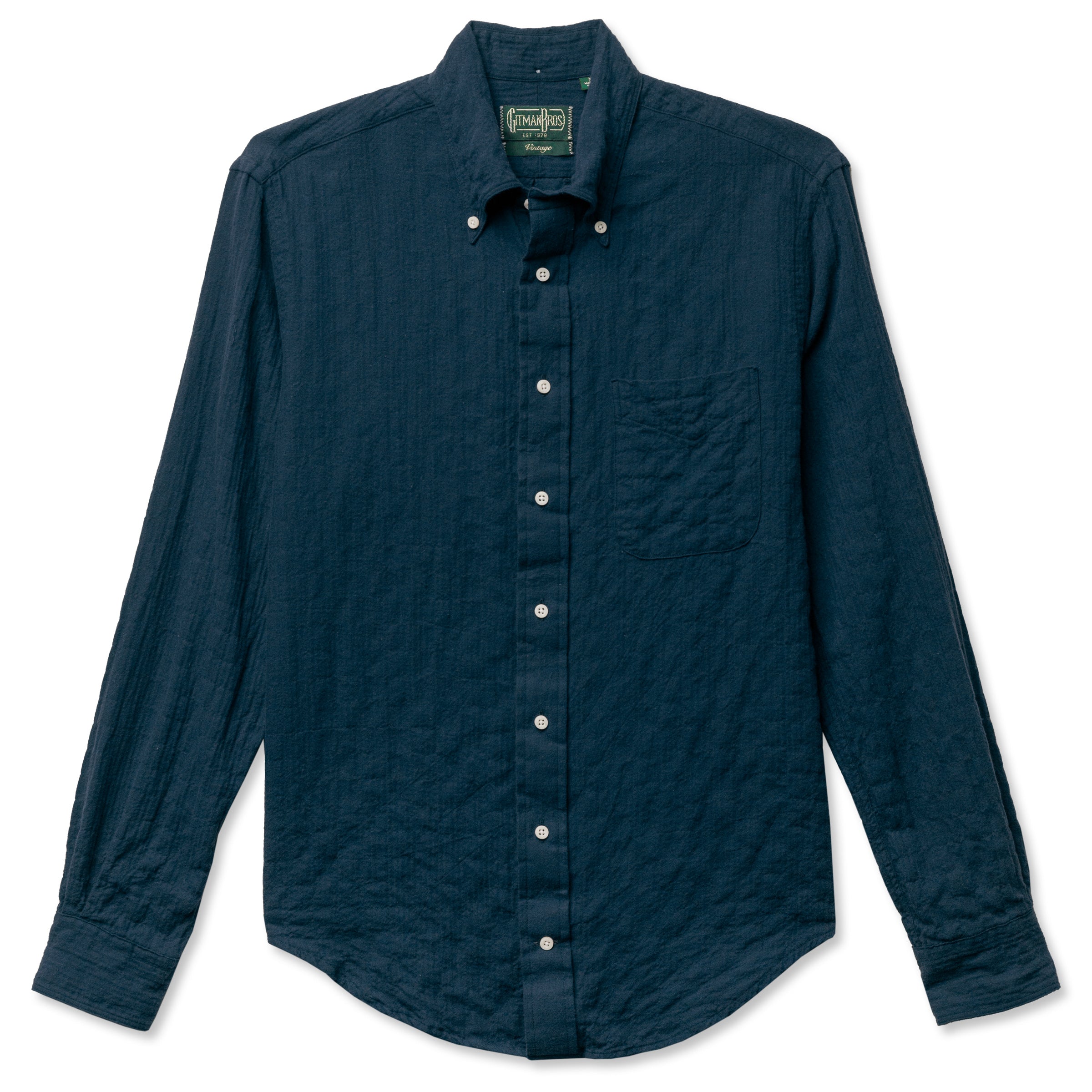 Gitman Vintage Blue Winter Seersucker Shirt