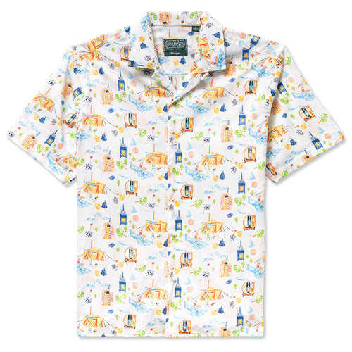 White Summer Sauna Camp Shirt