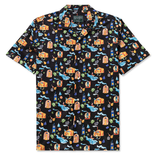 Black Summer Sauna Camp Shirt
