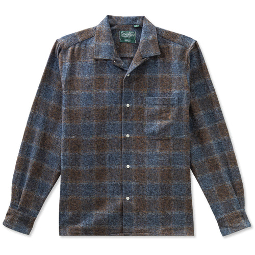 Brown Tweed Check Camp Shirt
