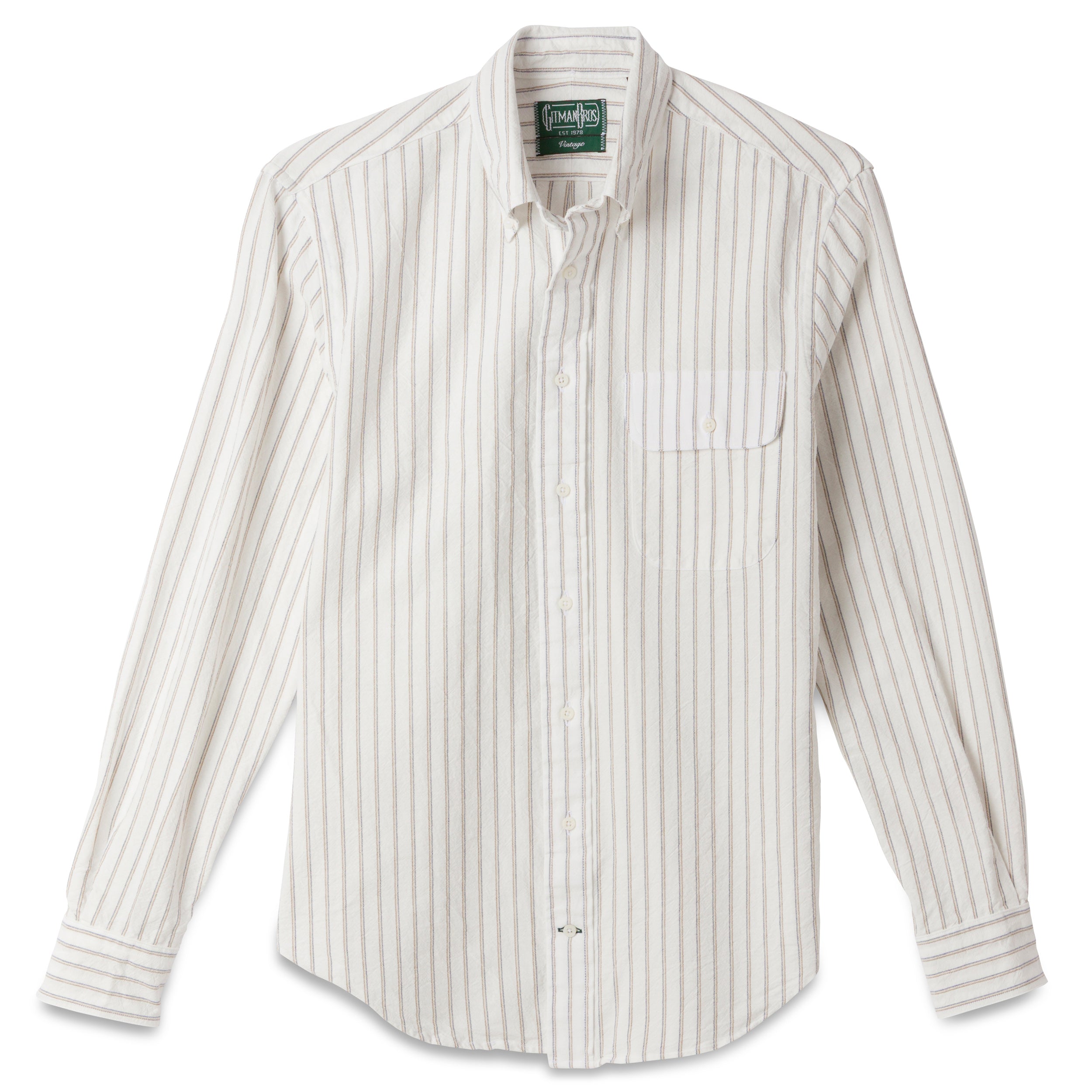 Gitman Vintage White Striped Japanese Oxford