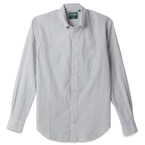 White Organic Cotton Dobby Stripe