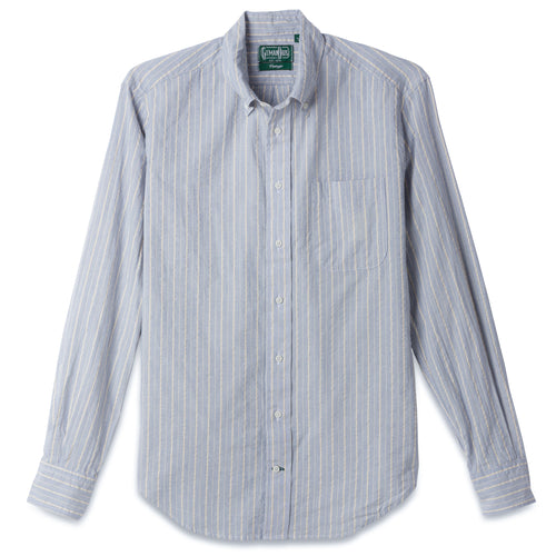 Blue Organic Cotton Dobby Stripe