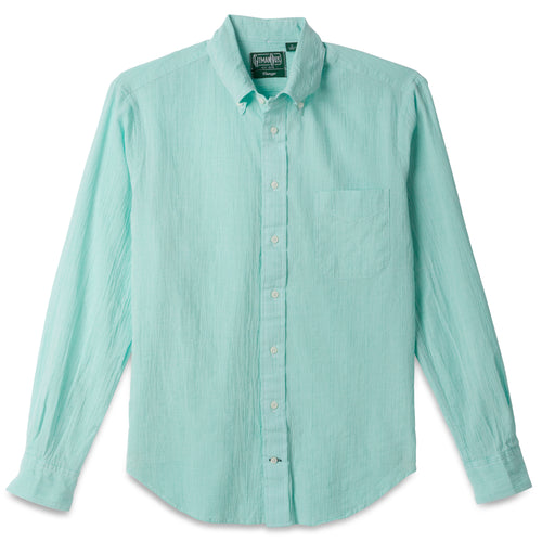 Teal Chambray Dobby Stripe