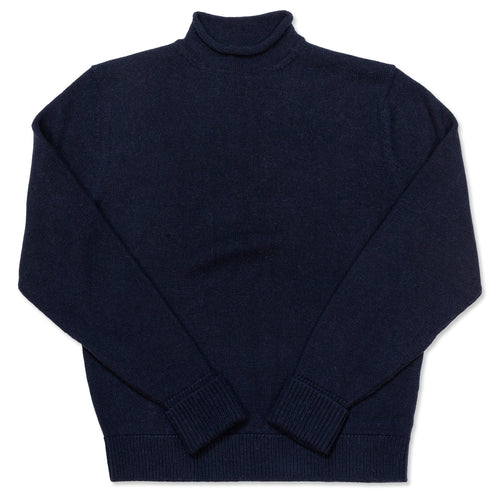 Navy Roll Neck Sweater
