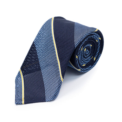 Blue Repp Stripe Grenadine Tie