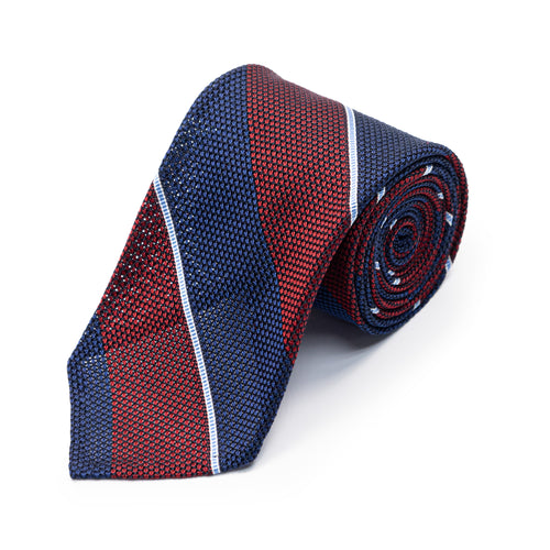 Red Repp Stripe Grenadine Tie