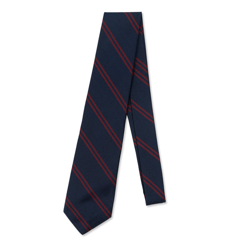 Navy Regimental Stripe Silk Tie