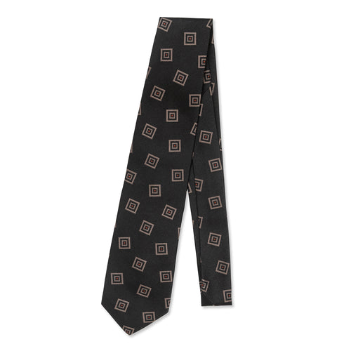 Black Tossed Cubes Silk Tie