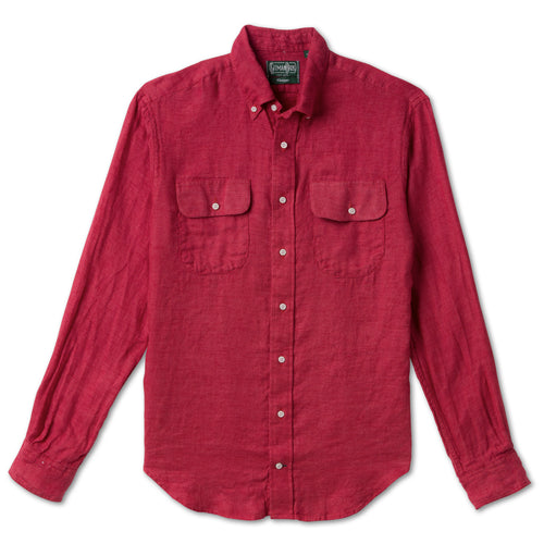 Red Albini Linen Flannel