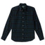 Blackwatch Tweed sport shirt features a classic Blackwatch tartan pattern, button-down collar, lined cuffs, chest pocket, and textured woven fabric.