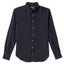 Navy Brushed Dobby Stripe sport shirt features soft brushed cotton dobby fabric, a subtle stripe pattern, button-down collar, lined cuffs, and chest pocket.