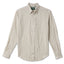 Ecru Brushed Dobby Stripe sport shirt features soft brushed cotton dobby fabric, a subtle stripe pattern, button-down collar, lined cuffs, and chest pocket.