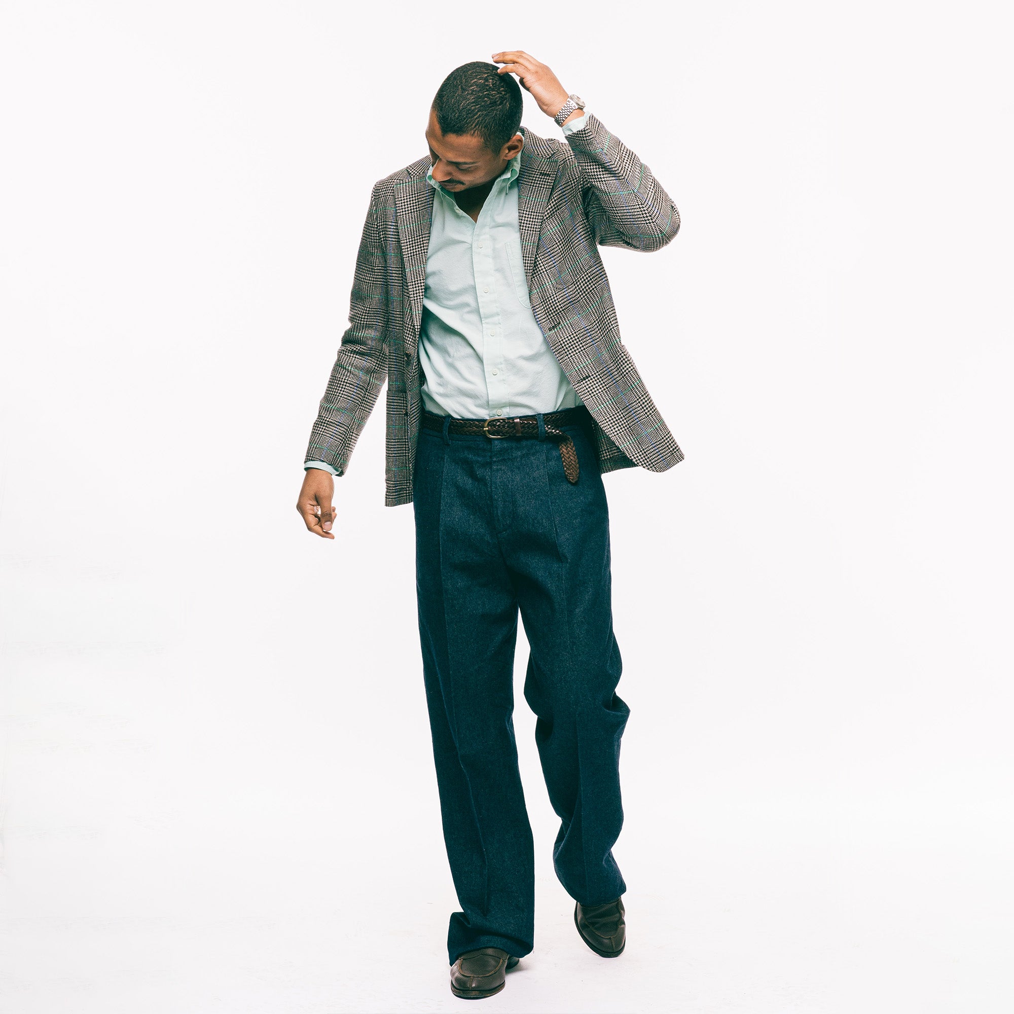 Gitman Vintage Grey Glen Plaid Simple Jacket