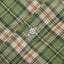 Close-up of the Green Brushed Dobby Check sport shirt's button placket featuring classic buttons and soft brushed dobby fabric.