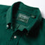 Close-up of the Emerald 16-Wale Corduroy sport shirt's button-down collar featuring a lined collar and classic button detail.