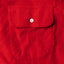 Close-up of the Red 16-Wale Corduroy sport shirt's chest pocket, showcasing the textured cotton corduroy fabric and detailed construction.