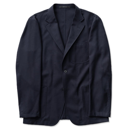 Navy Hopsack Simple Jacket