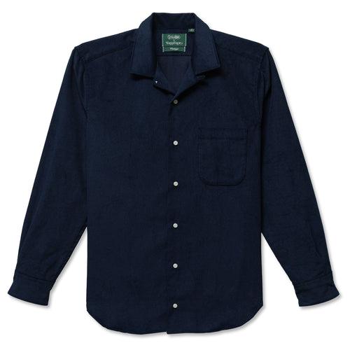 The Easy shirt button up shirt a collaboration with EasyMoc with a chest pocket and made from heavyweight cotton corduroy and made in the USA.