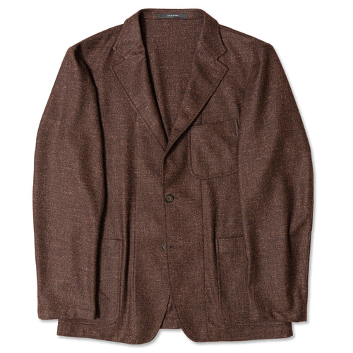 Brown Donegal Bouclé Simple Jacket