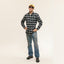 Navy Checked Tweed