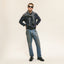 Navy Brushed Dobby Stripe