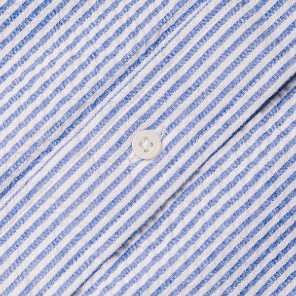 Big Joe Men's Striped Seersucker Shirt - Cloudancer Blue - Size