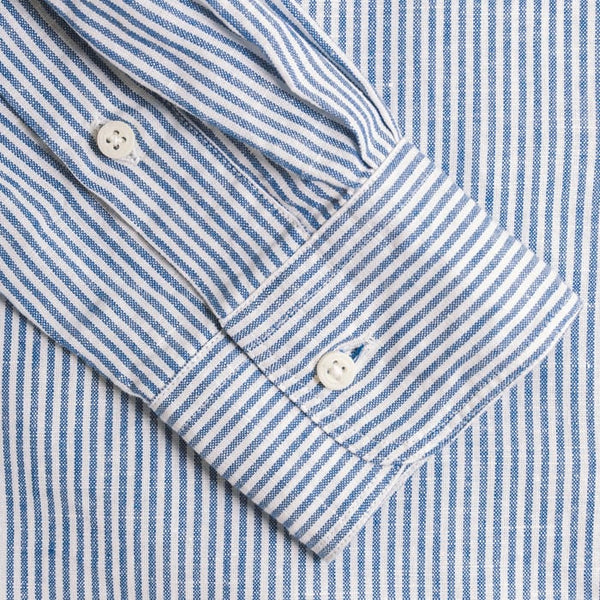 Gitman Vintage Blue Stripe Linen Shirt