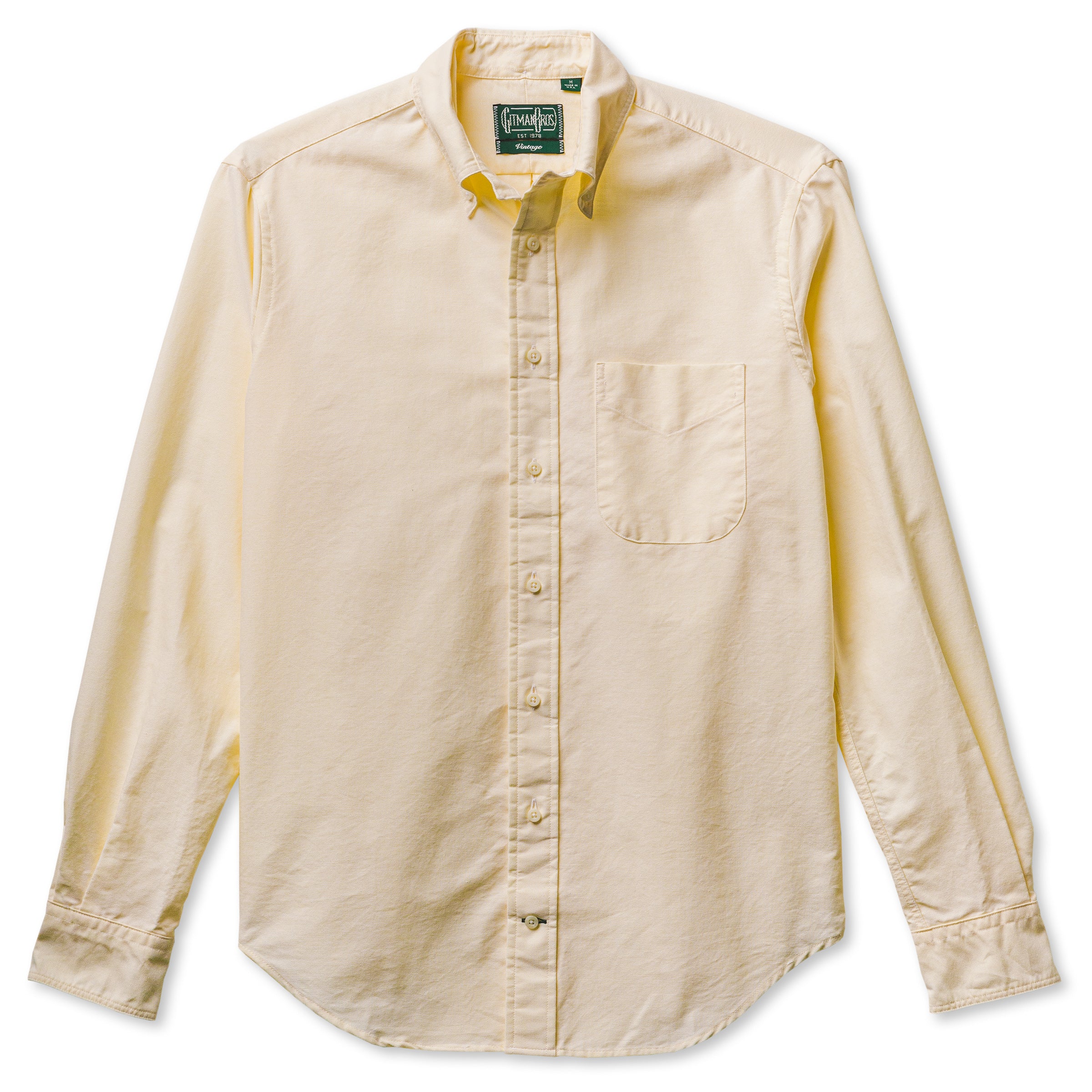 Gitman Bros For Fashion Post Louisville Button Up Shirt 16 33 Solid Pale  Yellow