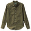 A classic olive flannel made from a soft cotton twill, with a front pocket and white buttons made in the USA.